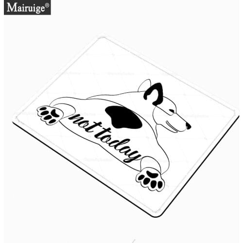Dog Funny Corgi Cute Mousepad 20x18cm White and Black Mouse Pad Small Gaming Desk Mat Custom Computer PC for Laptop Table Pads