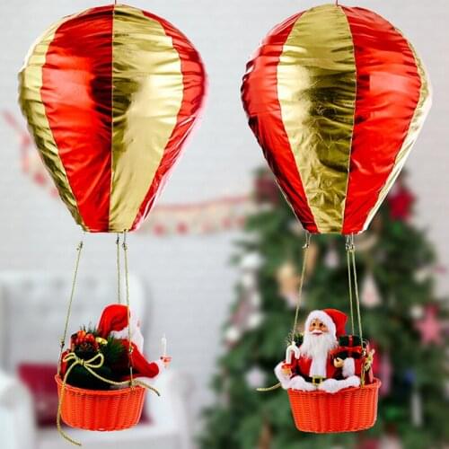 Colorful Hot Air Balloon Santa Claus Xmas Decoration Wedding Shop Mall Atrium Hanging Decoration New Year Special Gifts RE