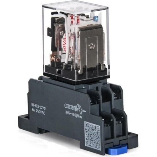 Small intermediate Electromagnetic relay 8 feet hh54p JZX-22F 2Z AC DC 24V 12V current with base