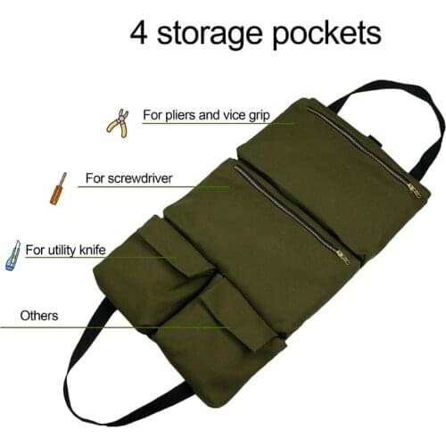Multi-Purpose Tool Roll Up Bag Canvas Tool Organizer Bucket Cool Gadgets for Women Men Husband Carpenters Flexible