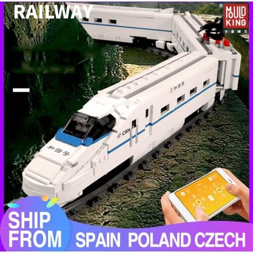 MOULD KING MOC World Railway The CRH2 High-Speed Express Train Building Blocks Carriage Tracks Bricks Kids RC Car Toys Gifts