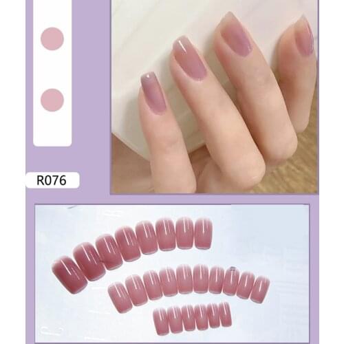 Zhenyue 24pcs False Nail Artificial Tip Gule Full Cover Press On Nails Art Fake Nail Extension Detachable Nail Patches Manicure