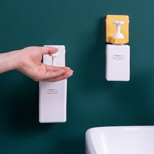Wall Mounted Bottle Holder Wall Holder for Support Hand Soap Shampoo Lotion Bottles with Invisible Hanger Heavy Duty