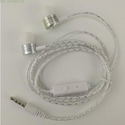 Cobwebbing Reticulate Fine Lines Earphone with Mic Metal Head Earpiece Noise Canceling with Microphone wholesale 300pcs/lot