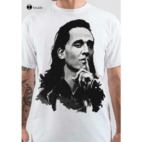 New Loki Tom Hiddleston White T-Shirt Cotton Tee Shirt