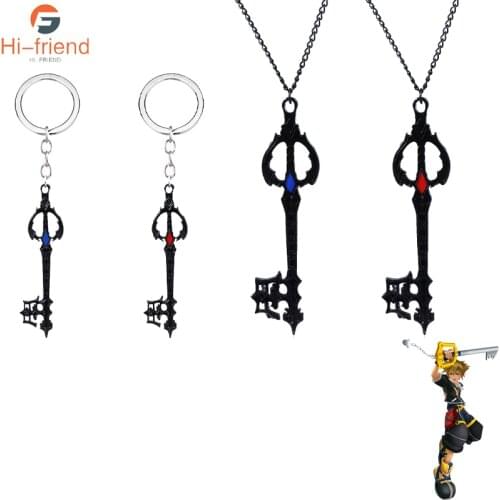 New Hot Game Kingdom Hearts Necklace Gun Black Forgotten Blade Alloy Jewelry Accessories Figure Women Men Cosplay Gift