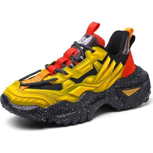 New Fashion Dad Shoes For Men High Quality Reflective Chunky Sneakers Casual Lace-Up Tenis Trainers Height Increasing Footwear