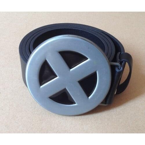 NEW X-Men Superhero Metal "X" Costume Belt Buckle X-Men Metal Belt Buckle And 1.5"PU Black And Brown Screw On Belt Native Style