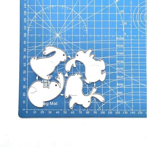 New Stencil Embossing Die Cut Easter Day Metal Cutting Dies Man Silhouette Stitched Scrapbooking Stamps Craft Making Template