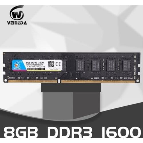VEINEDA DDR3 8gb 4gb 1333Mhz 1600MHz Ram 240pin 1.5V DIMM Desktop Memory for Intel and AMD motherboard