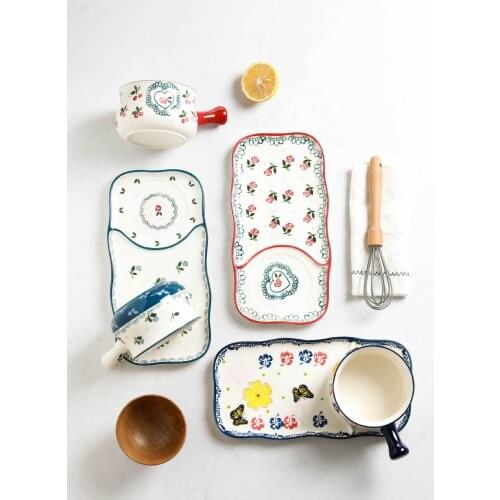 Hand-painted Tableware with American National Style and Domestic Western Food Dish for Breakfast