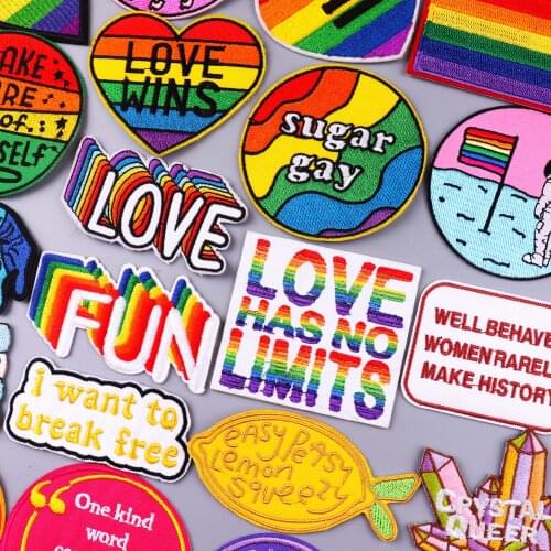 Rainbow Love Gay Stripes Patches On Clothes LGBT Accessories Clothing Thermoadhesive Patches Diy Iron On Patches For Clothing