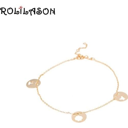 ROLILASON Simple gold quality bracelet women wholesale and retail fashion jewelry TB1166