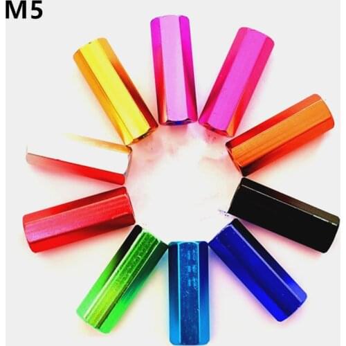 M5 Hexagon Colourful Aluminum Alloy Standoff Spacer Column Post Hand Screws For PCB Electric RC Toy Car Model Airplane