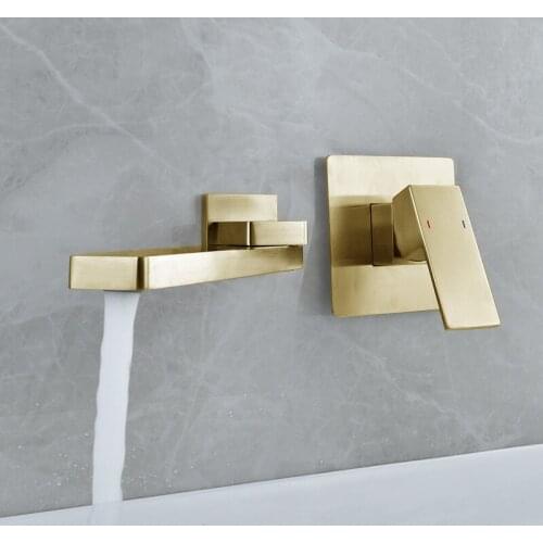 Concealed washbasin faucet all copper antique washbasin faucet wall-mounted hot and cold swing foldable faucet AM1017
