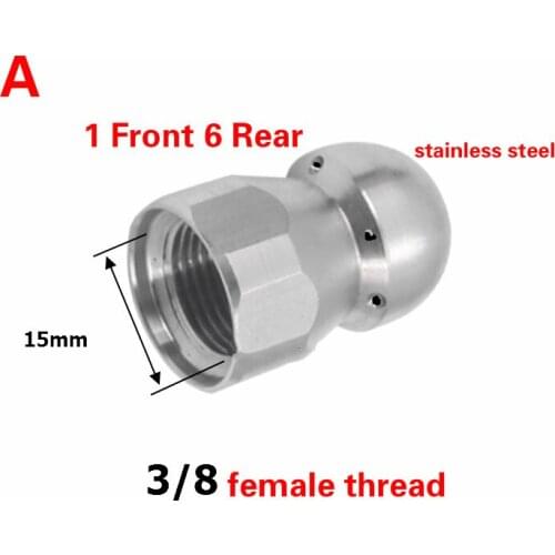 Municipal pipe sewer dredging nozzle High Pressure Drain Nozzle 1 Front 6 Rear For Pipe Dredge Cleaning Washer nozzle