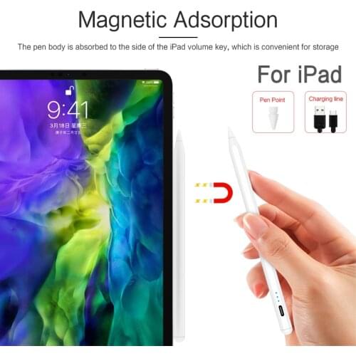 Tablet Stylus Pen For Apple iPad Pro 11 12.9 2020 2021 Air 4 Mini 5 Anti-Mistouch iPad Pen For Apple iPad 10.2 2019 Pencil 2 1