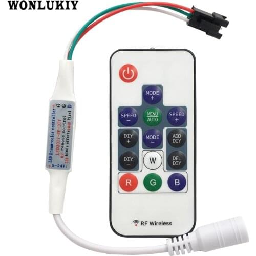 14 Key Dream-Color Controller LED 2017 RF DIY Remote Control DC5V-24V 358 Kinds of Changes Effects For WS2812B WS2811 LED Strip