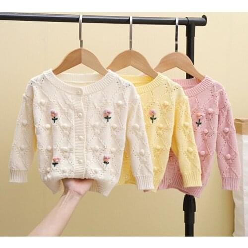 Girl Sweater Kids Baby Outwear Tops 2021 Fashion Thicken Warm Winter Autumn Long Sleeve Knitting Cardigan Children Clothing