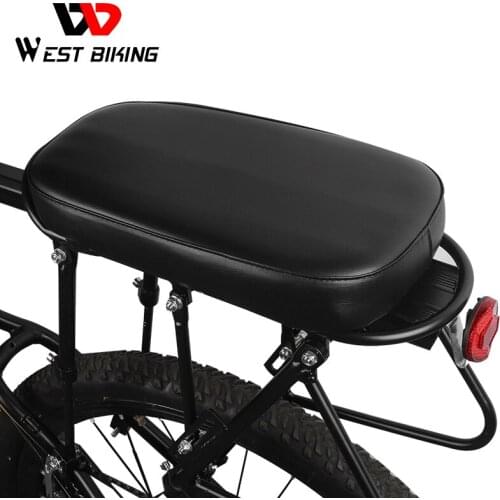 WEST BIKING Bicycle Saddle PU Leather Soft Thickness Elastic Sponge MTB Bike Saddle Rear Seat Rack Cushion Cycling Saddle Pad