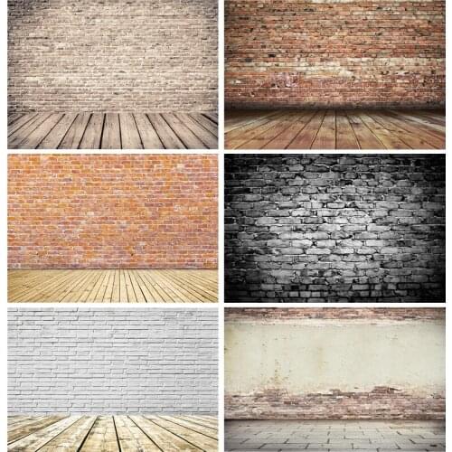 Vinyl Custom Vintage Brick Wall Wooden Floor Photography Backdrops Photo Background Studio Prop 21712 YXZQ-02