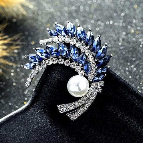 High Quality Full Rhinestone Crystal Wheat Ears Brooches for Women plant Party wedding Brooch Pins Gifts