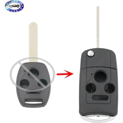 3+1/4 Buttons Replacement Blank Flip Remote Key Shell Case For Honda Accord CRV Civic Fit Pilot