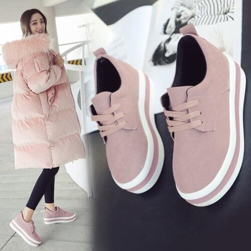Women flats sneakers shoes spring moccasin Fashion creepers shoes lady loafers Ladies Slip On 5CM platform Shoes 2019