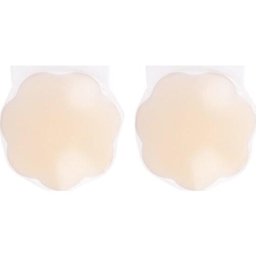 Womens Solid Color Flower Circle Shape Pull-up Silicone Nipple Anti-glare and Anti-bump Chest Sticker For Ladies Hot Sale