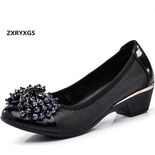 2020 New Elegant Genuine Leather Shoes Womans Shoes Rhinestones Bow Fashion Shoes Black Comfort Wedges High Heels Large Size 43