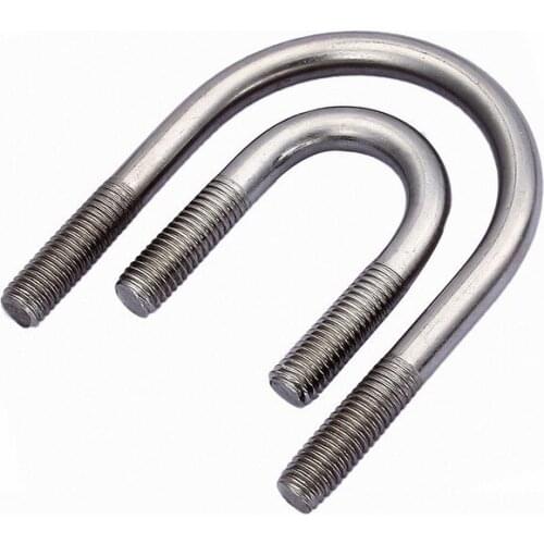 1Pcs/2Pcs U Bolts Metric M6 M8 M10 M12 304 A2 Stainless Steel Exhaust Clamps U-shaped Pipe Clamp U Style Screws
