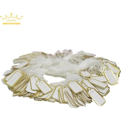 100 pcs Jewelry Strung Pricing Price Tags with String Silver Merchandise Cloth Label,FREE SHIPING