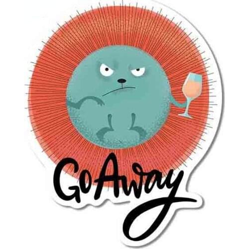 13cm x 10.5cm for Evil Funny Hedgehog Go Away Camper Car Stickers Waterproof Scratch-proof Sticker DIY Vinyl Decal