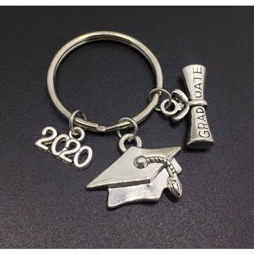 2019 graduate-diploma graduation-cap 2019 2020 school Pendant Diy Handmade Charms Men Car Keychain Women Jewelry For Gift