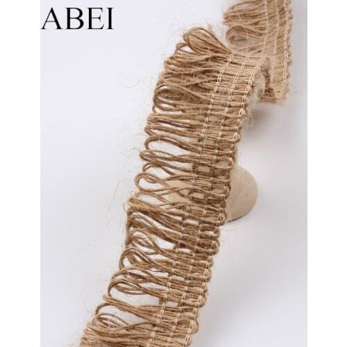 3cm 10Yards Jute Fringe Tassel Lace Burlap lace ribbon DIY Sewing Hemp Crafts Handmade Accessories