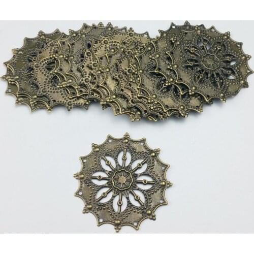 35/48mm 20pcs Wholesale Filigree crafts Hollow Embellishments Findings,Jewelry Accessories,Bronze Tone ornaments