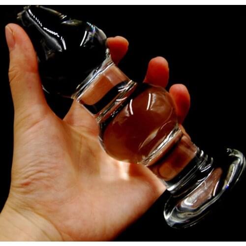 48mm Big Glass Anal Plug G Spot Stimulator Anus Dilator Anal Expander Masturbator Glass Dildo Butt Plug Adult Sex Toys For Woman
