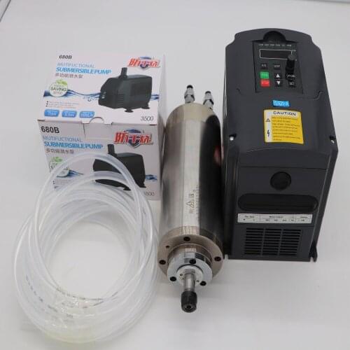 80mm 6A 1.5KW water cooling CNC spindle motor 1.5KW VFD water-cooled device