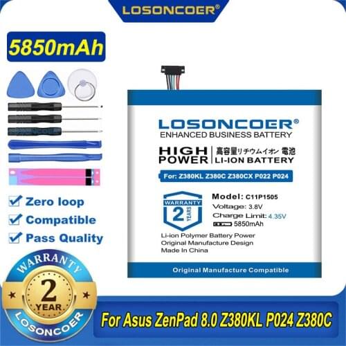 Original LOSONCOER C11P1505 Battery 5850mAh For Asus ZenPad 8.0 Z380KL P024 Z380C P022 Z380CX Z380M Z380KNL M800M R800M Z0380M