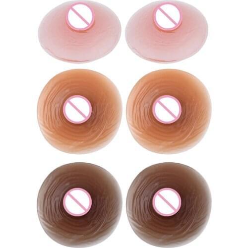 Simulation Flesh Pink Fake Nipples Fun Nipple Stickers Female Supplies Fake Nipples Silicone Nipple Stickers for Breast