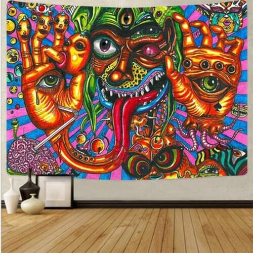 India Mandala Tapestry Wall Hanging Boho Decor Wall Cloth Tapestries Psychedelic Hippie Night Moon Tapestry Mandala Wall Carpet