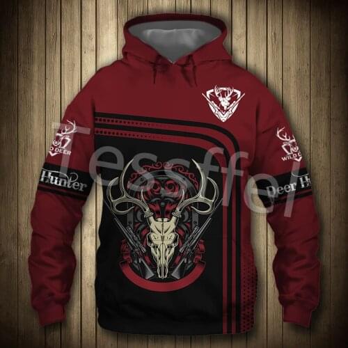 Tessffel 3D Printed Camo Hunting Deer Hunter Hoodies Sweatshirt Men Women Fashion Hooded Long Sleeve Streetwear Costume Style-6