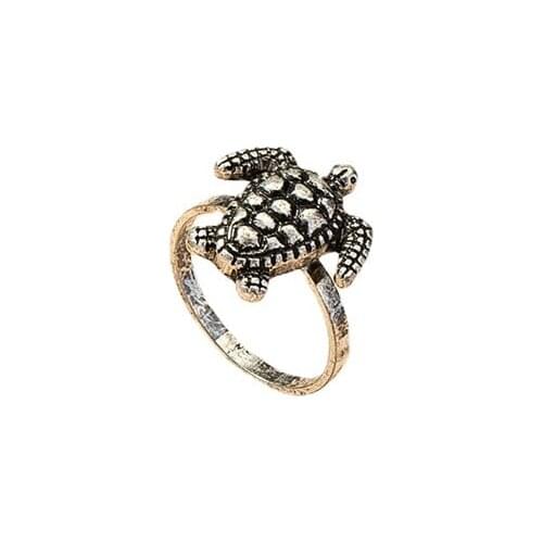 2021 Ins Antique Gold Sea Turtle Animal Minimalism Knuckle Finger Piercing Ring Vintage Korean Fashion Women Party Jewelry