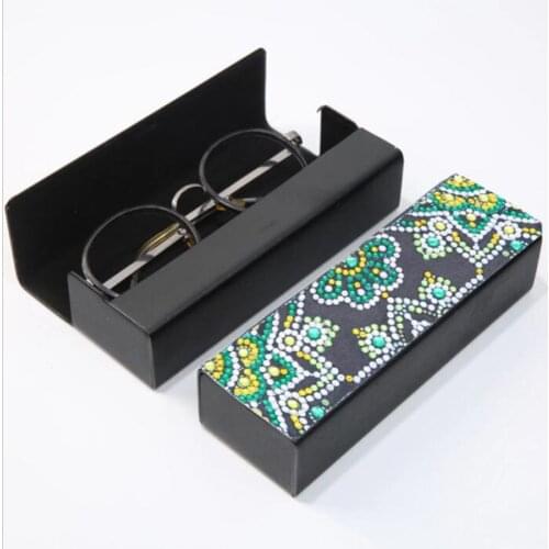 Glasses Storage Box DIY Diamond Painting Sunglasses Case Portable Leather Eyeglasses Box Diamond Craft Gift