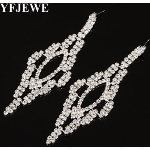 2017 New Fashion Women Jewelry Drop Earrings Luxurious Crystal Earrings for Women Large Dangle Bridal Earrings Wedding E358