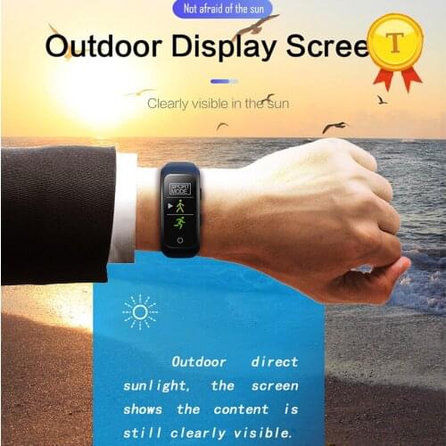 New visible outdoor display screen gps smart bracelet smart band with accurate heart rate monitor vibrate alert for iphone x