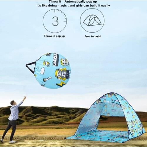 Fully Automatic Beach Tent Sunscreen & Waterproof 2 Second Speed Pop-up Tent Outdoor 2-3 People Foldable Beach Camping Tent