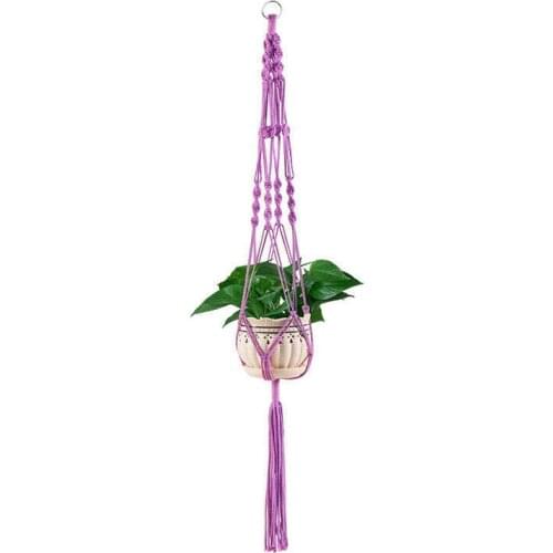 Multi-color Macrame Hanger Hanging Basket Rope Plant Flower Pot Holder Ornament Home Garden Flower Hanging Baskets