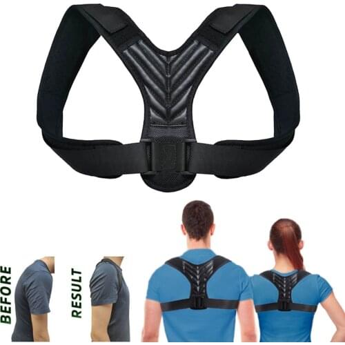 Clavicle Spine Adjustable Posture Corrector Back Support Brace Belt Men Women Home Office Upper Back Shoulder Posture Correction