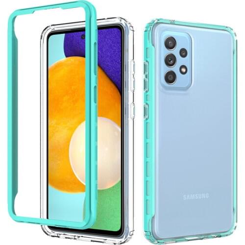Luxury Shockproof Phone Case for Samsung A52 A72 A32 A12 A02 Case Transparent 2-in-1 hybrid + PTU Cover For Galaxy A32 5G Fundas